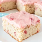 Strawberry Frosted Strawberry Sheet Cake