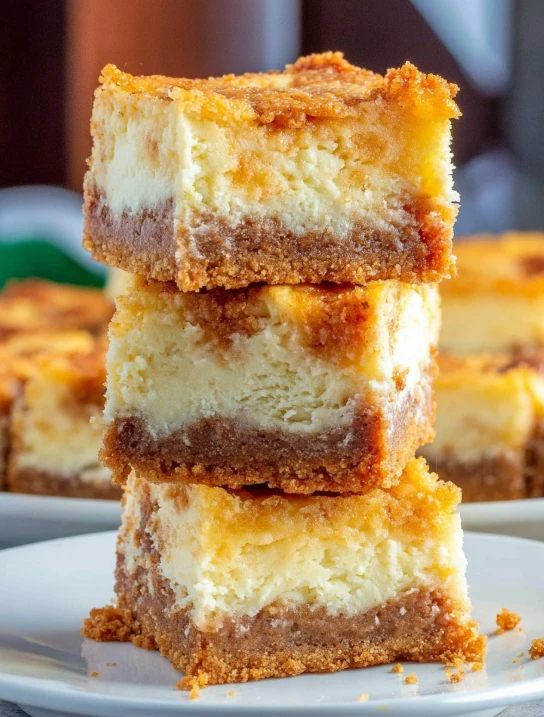 Blender Cinnamon Roll Cheesecake Bars
