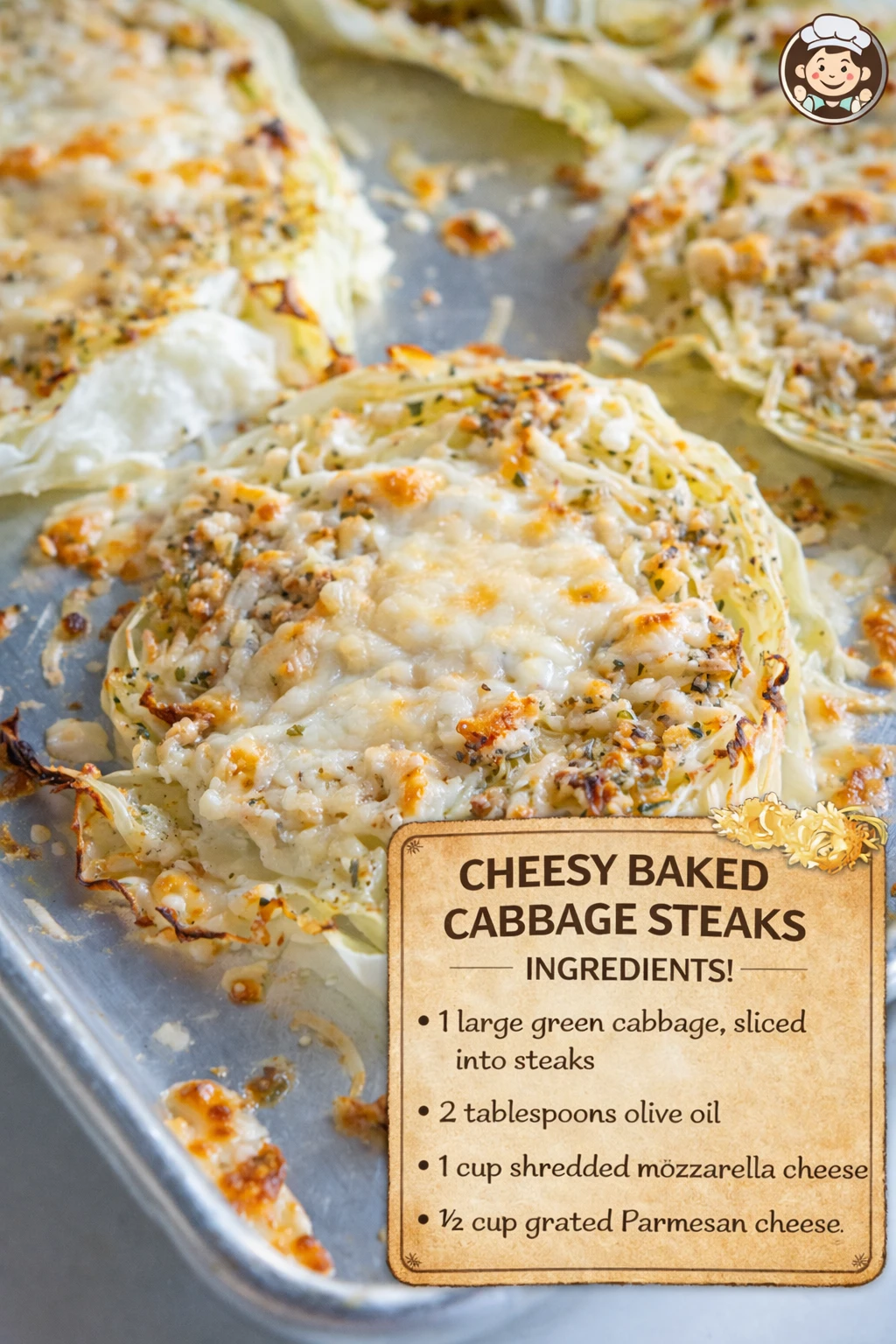 Cheesy Baked Cabbage Steaks