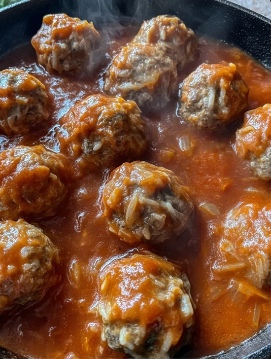 Old-Fashioned Porcupine Meatballs