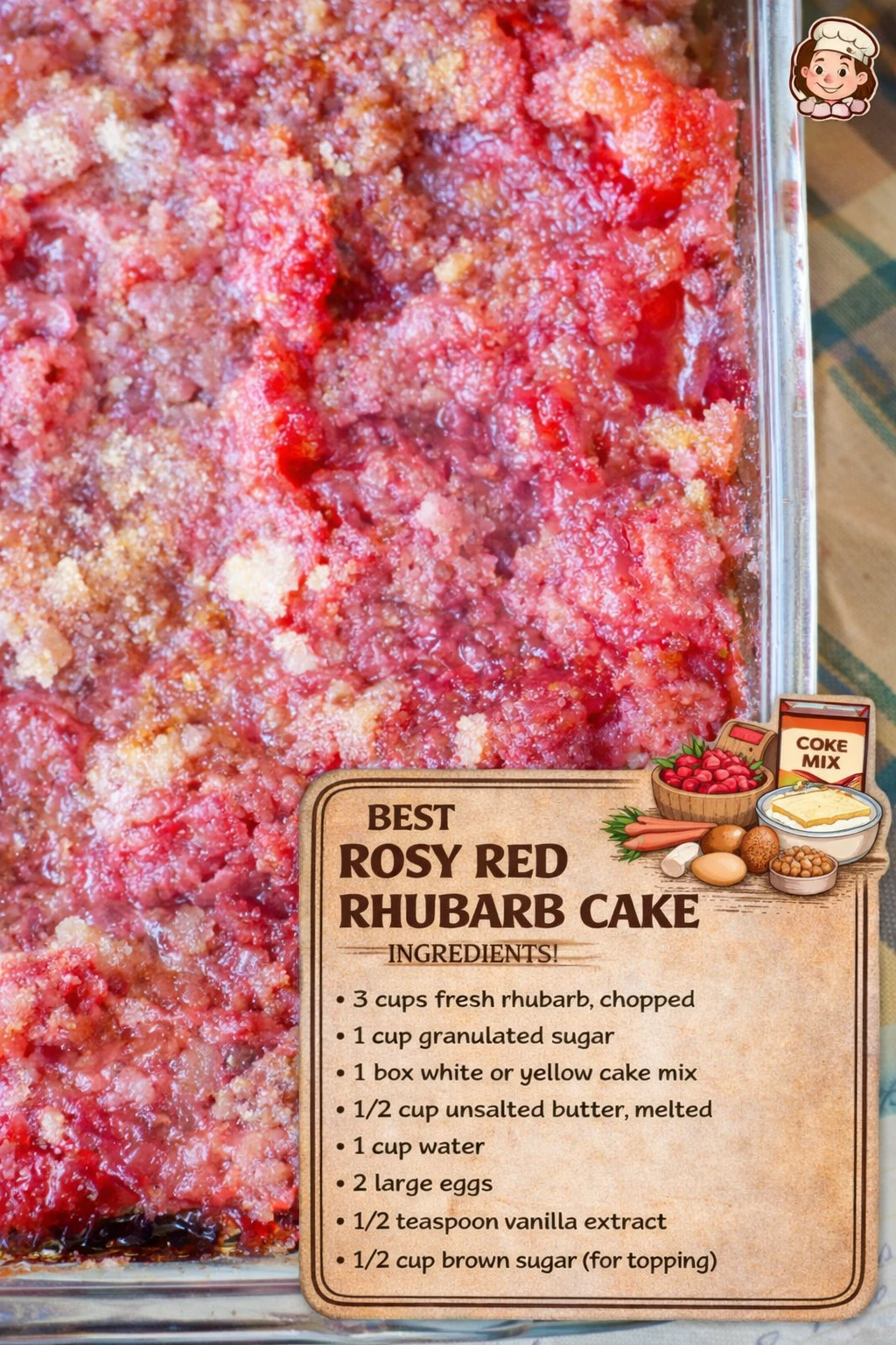 Rosy Red Rhubarb Cake