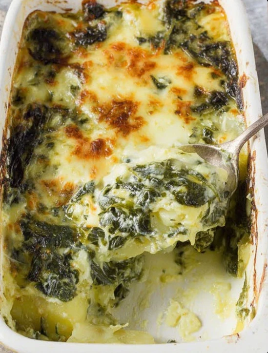 Creamed Spinach and Potato Casserole