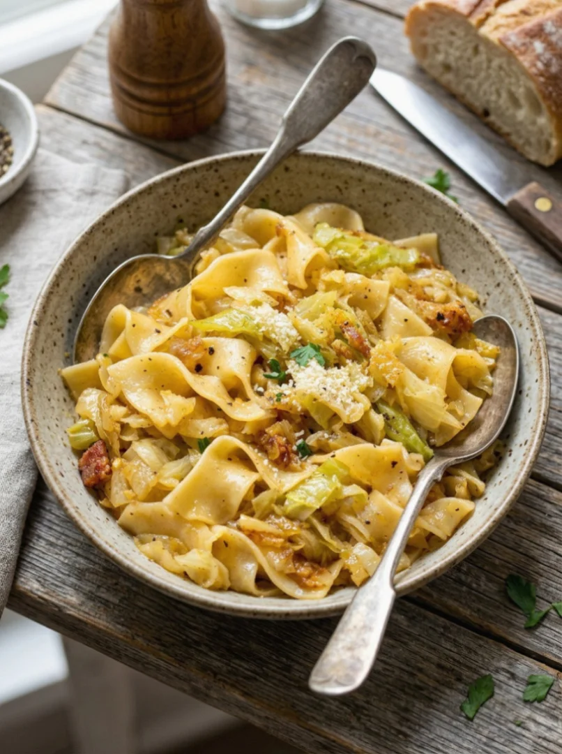 Butter Noodles with Cabbage