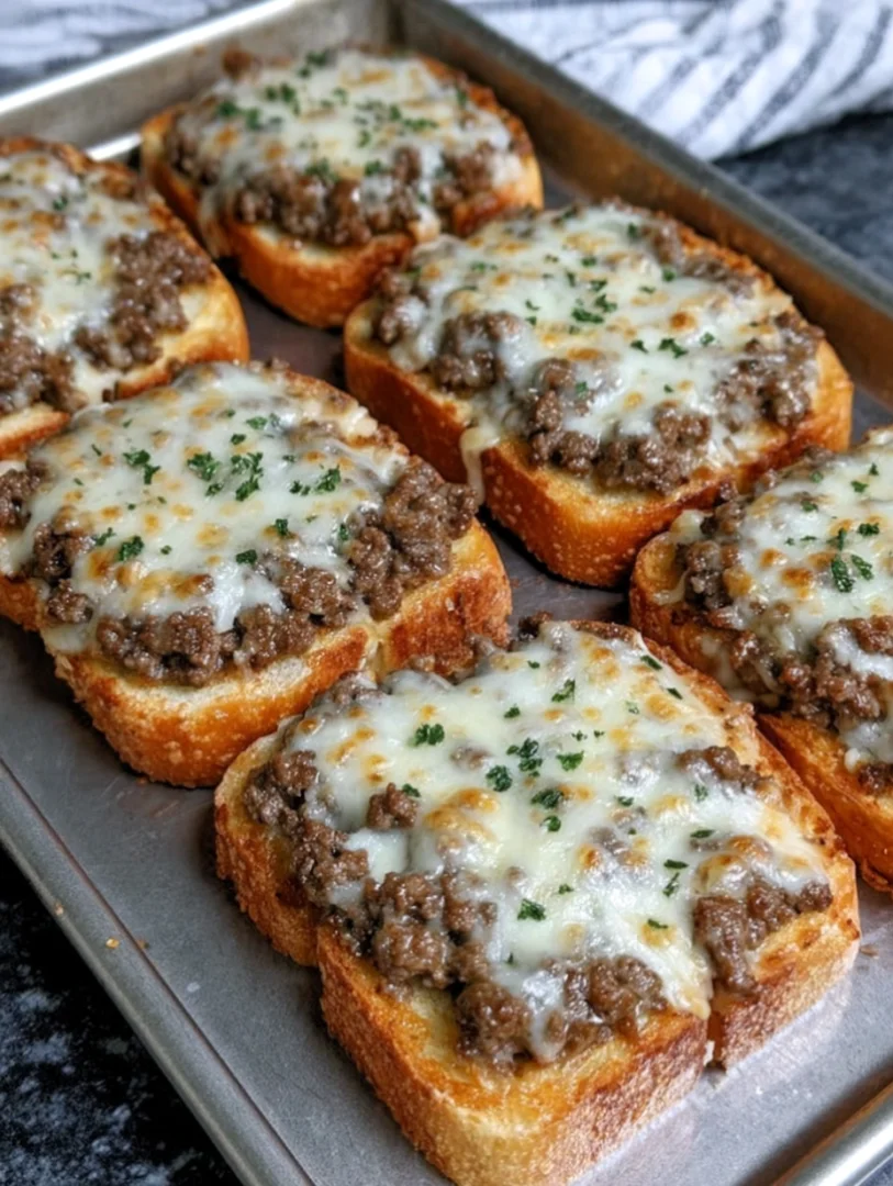 Cheesy Beef Toasts